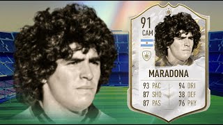 FIFA 22 DIEGO MARADONA 91 ICON PLAYER REVIEW I FIFA 22 ULTIMATE TEAM [upl. by Rubie]