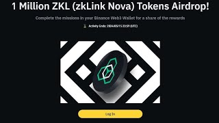 Garap airdrop web3 Binance × Zklink Nova  event end [upl. by Verdha]