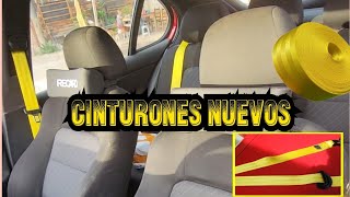 cinturones de seguridad en color amarillo instalación  más modificaciones al interior [upl. by Otrebtuc]