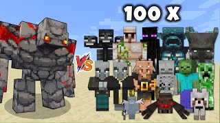 Redstone Golem vs All Mobs in Minecraft x100  Redstone Golem Minecraft Dungeons vs All Mobs army [upl. by Itsym]