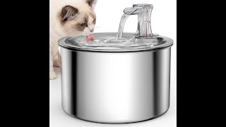 Oneisall cat water fountain stainless steel [upl. by Arzed]