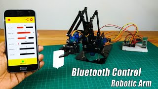 How to make a Bluetooth controlled Robot Arm with Arduino SriTuHobby bluetooth robotics [upl. by Zulema]