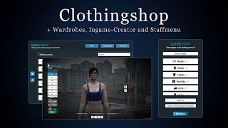 FiveM Clothing Shops Wardrobes Ingame Creator and Admin menu  ESX and QBCore  by gpScripts [upl. by Rai21]