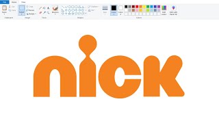 How to draw Nick Logo using Shapes in Ms Paint  Nick Logo making on computer [upl. by Boswell23]