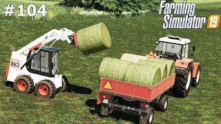 FS 19 OLD FARM Baling and transporting hay Throwing manure from cows  Timelapse 104 [upl. by Schonfeld438]