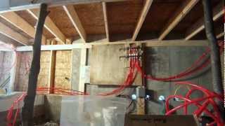 Installing a radiant heating manifold  94  My DIY Garage Build HD Time Lapse [upl. by Atteuqnas767]