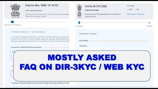 IMP FAQ  DIR 3 KYC amp WEB KYC Part 2 [upl. by Myrah]