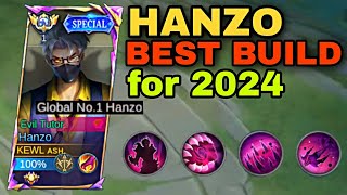 HANZO BEST BUILD AND EMBLEM 2024  100 auto winstreak MLBB [upl. by Ron]