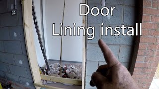 Carpentry  Installing the door lining How to  Garage conversion part 8 [upl. by Katlin]