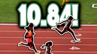 Rhasidat Adeleke DEFEATS Dina AsherSmith amp Julien Alfred In 100m 1084 [upl. by Milman]