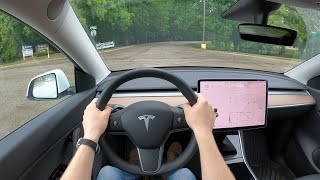 2021 Tesla Model Y Standard Range  Rainy POV Test Drive Binaural Audio [upl. by Mcnamee719]