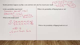 Additional Probability Example Coin Flip and Die Roll Combined [upl. by Radbun]