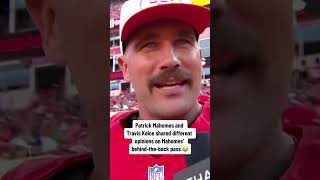 Pat Mahomes amp Travis Kelce had different opinions 🤣 🎥 NFLTT ChiefsTT shorts [upl. by Iraam]