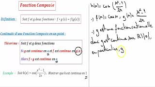 Fonction Composée Limite et Continuité [upl. by Naek209]