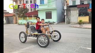 Homemade electric car from motorbike wheel part 5 [upl. by Pantia804]