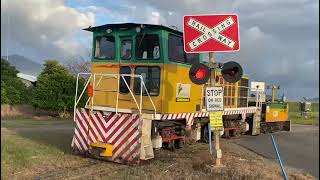 Loco with brake van in Gordonvale [upl. by Wemolohtrab]