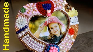 Best out of Waste  Handmade Heart Photo Frame  DIY home decorating ideas small living room india [upl. by Obbard]