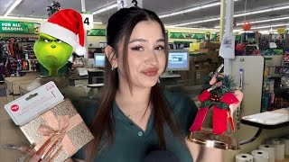 ASMR Rude Dollar Tree Cashier checks you out 😒🎄 [upl. by Nasah604]