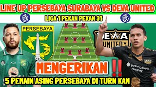 MENGERIKAN🤔👇‼️PERSEBAYA TURUNKAN 6 PEMAIN ASING UNTUK HADAPI DEWA UNITED  PERSEBAYA VS DEWA UNITED [upl. by Ahsinal]