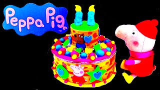 Peppa Play Doh Birthday Cake Dough Play Set Peppa Pig How To Make A Cake StrawberryJamToys [upl. by Dianthe996]