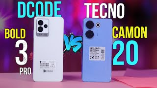 Dcode Bold 3 Pro Vs Tecno Camon 20  Speed Test amp Camera Test Detailed Comparison 🔥HindiUrdu [upl. by Araccot]