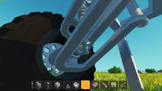 Scrap Mechanic powered double wishbone suspension with WORKING differential [upl. by Bird]