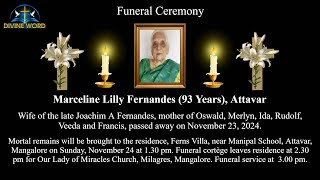 Funeral Ceremony of Marceline Lilly Fernandes 93 Years Our Lady of Miracles Church Milagres [upl. by Ingham]