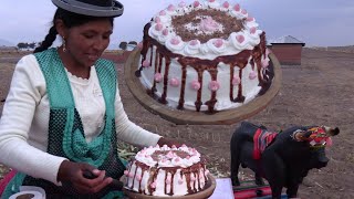 TORTA o PASTEL SELVA NEGRA AL HORNO CASERO EN EL CAMPO  CHOLITA JULIA [upl. by Phillada567]