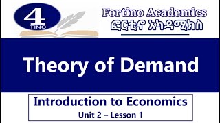 Introduction to Economics  Unit 2 Part 1  Theory of Demand  Economics 101  Basic Economics [upl. by Kerby]