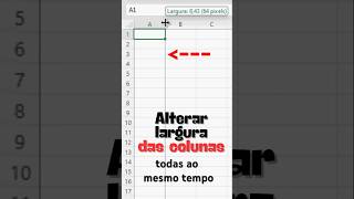 Redimensionar todas as colunas ao mesmo tempo Dicas Excel VBA [upl. by Tnairb]