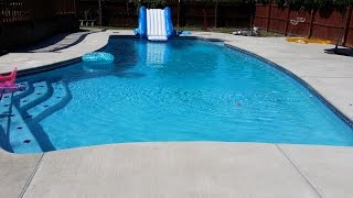 Concrete Pool Renovation Pool Patio Tile Installation Diamond Brite Plaster  Cinnaminson NJ [upl. by Eadwine735]