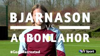 Bjarnason attempts a Premier League strike from Agbonlahor GoalsRecreated [upl. by Stephan]