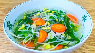 MASAK SUPER PRAKTIS MENU BEBAS KOLESTEROL  SAYUR BENING KANGKUNG TAUGE KEDELAI [upl. by Ieppet]