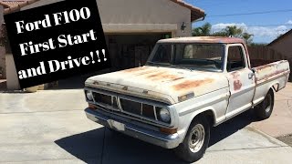 1971 Ford F100 First Start and Drive [upl. by Ycnaffit]