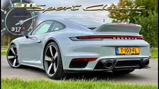 PORSCHE 992 SPORT CLASSIC  317KMH REVIEW on AUTOBAHN [upl. by Odnuges]