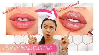 Fuller Lips Using Eyelash Glue  Prevail or Fail You Decide [upl. by Enneirb]