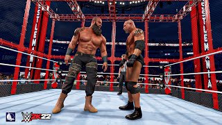 WWE 2K22 Goldberg vs Braun Strowman Hell In A Cell gameplay [upl. by Barbabas510]