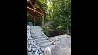 Dry stack stone retaining wall build [upl. by Zug]