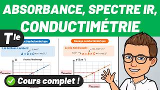 ABSORBANCE CONDUCTIVITÉ DOSAGE PAR ÉTALONNAGE ✅ Cours complet 💪 Terminale spécialité [upl. by Seftton]