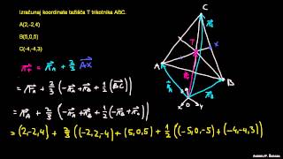 Težišče trikonika  primer [upl. by Ataeb]
