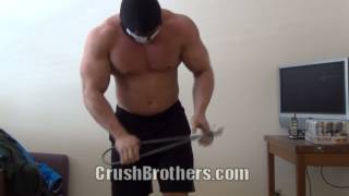 2 Bodybuilders use strength to crush and break things Feats of Strength [upl. by Evot]