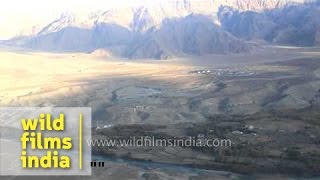 Aerial footage of Indus river  origin of Indias name [upl. by Ahsuoj]