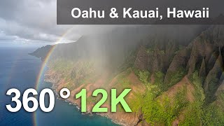 Oahu amp Kauai Hawaii 360 aerial video in 12K [upl. by Lehte426]