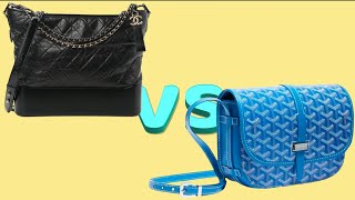 Chanel Gabrielle Hobo Vs Goyard Belveldere  Tan Makasy [upl. by Hajin839]