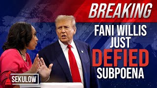 BREAKING Fani Willis Just DEFIED Subpoena on Trump Case [upl. by Eceinal]