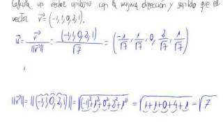 Vector unitario en la dirección y sentido de uno dado [upl. by Ymmak253]