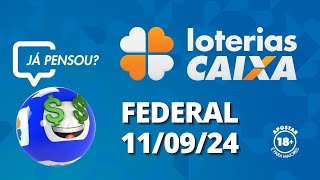 Loterias CAIXA  FEDERAL  11092024 [upl. by Cointon]