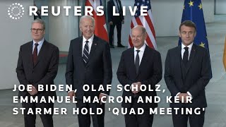 LIVE US President Joe Biden German Chancellor Olaf Scholz French President Emmanuel Macron and… [upl. by Durkee]