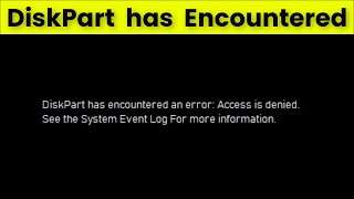 USB Diskpart Has Encountered An Error  Access is Denied  2022  Command Prompt [upl. by Enneyehc497]