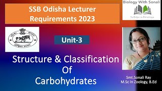 Structure And Classification Of Carbohydrates  SSB Odisha Examination biologywithsonali ssbodisha [upl. by Paymar]